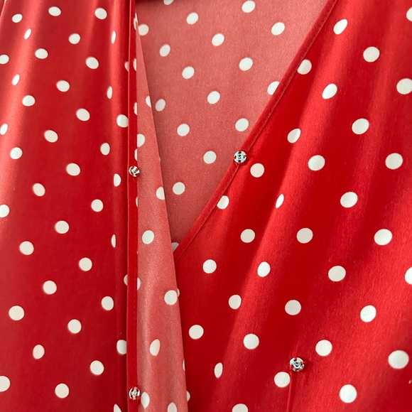 Vintage Stile Benetton Long Red Polka Dot Dress - Italy & Korea Collab Size 6 - Picture 3 of 9